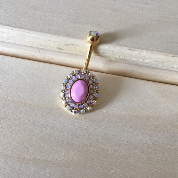 Jewelry - Pink Gold Iridescent Belly Button Ring